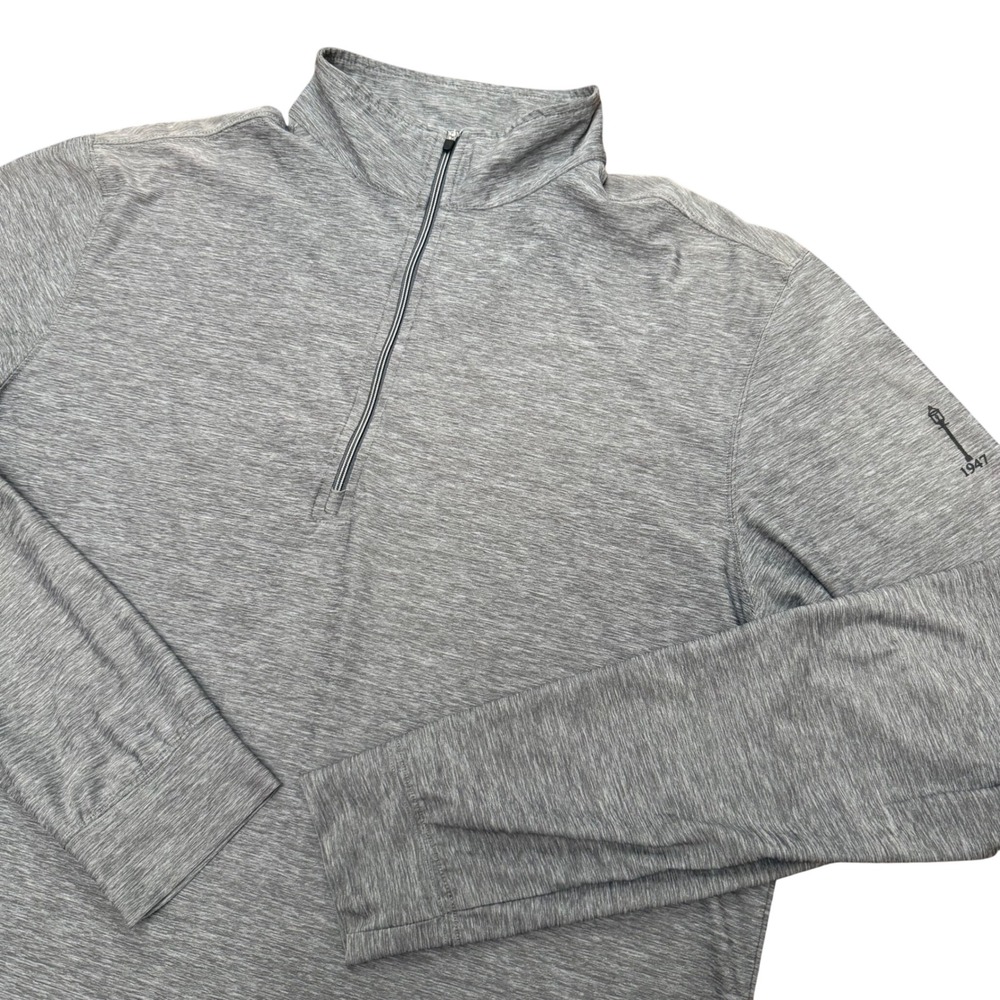 Straight Down 1/4 Zip Pullover Mens Size Medium Gray Heather Performance Golf